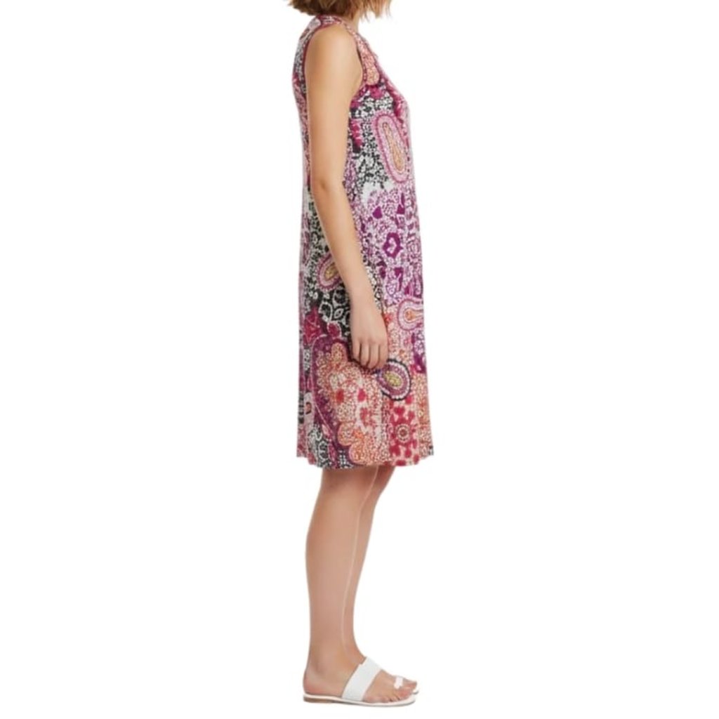 Ab Studio Paisley Dress A-Line Sleeveless Colorful Pockets Pullover Size Medium — image 5 of 8